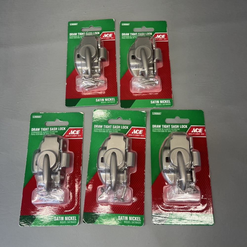 ACE Draw Tight Window Sash Lock Satin Nickel 5390687 5 Packs New